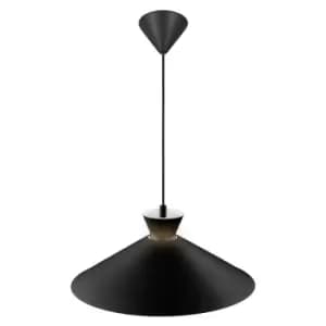 Dial Dome Pendant Ceiling Light Black E27