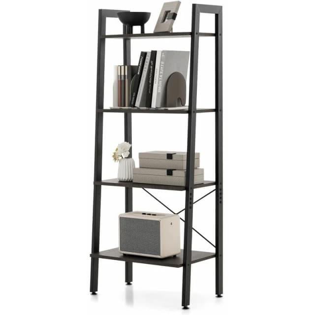 COSTWAY 120CM Sideboard Buffet Cabinet Floor Storage Cabinet w/ 3 Open Shelves White