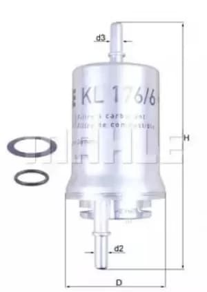 Fuel Filter KL176/6D 78799041 by MAHLE Original