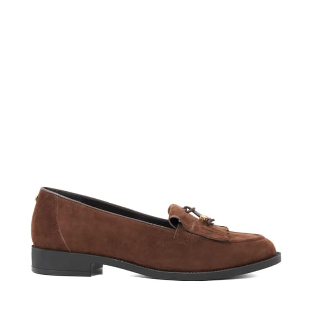 Dune London Womens Globetrot Loafers Brown Suede female 3 (36)