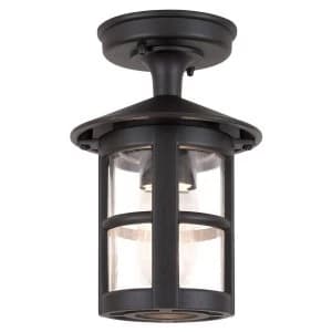 1 Light Outdoor Flush Lantern Light Black IP43, E27