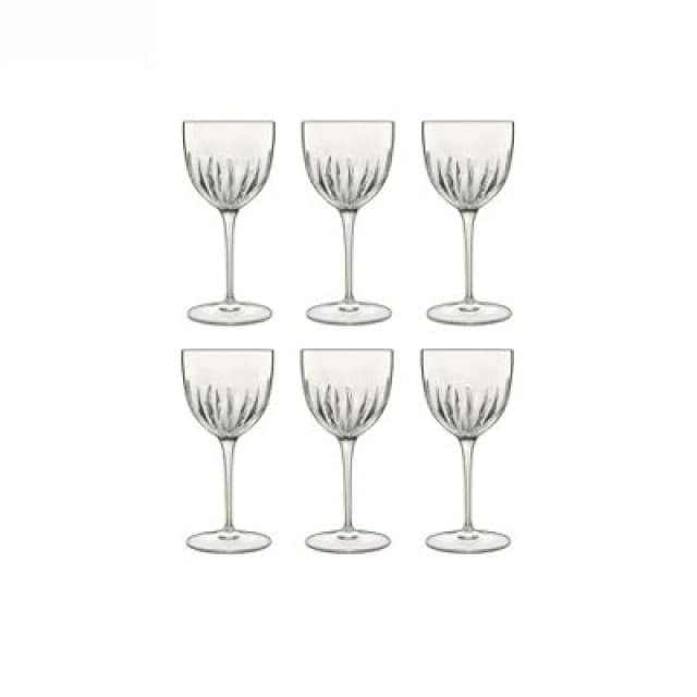 Luigi Bormioli Mixology Sherry Glass Set - 6 Wine Glasses - Glasses Drinking Set Clear