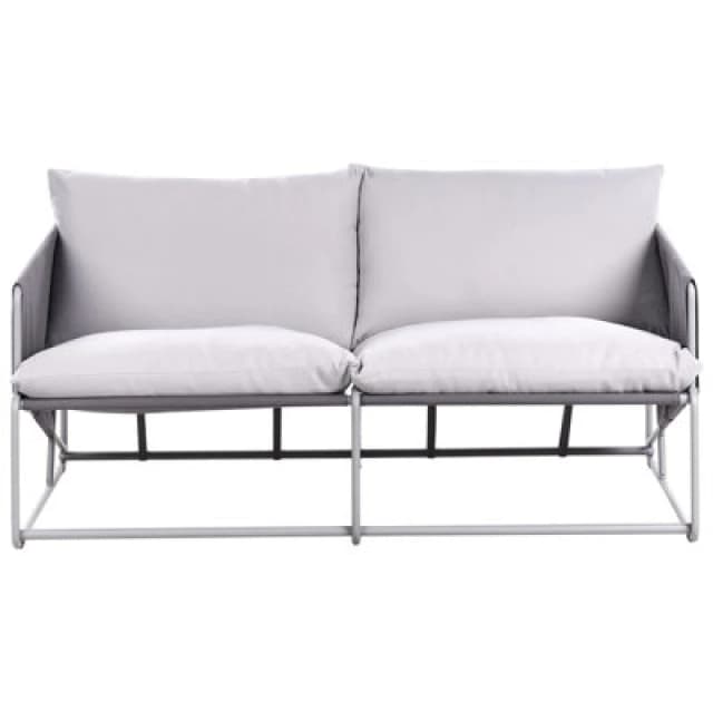 Beliani Garden Sofa 2 Seater Ponte Metal Grey