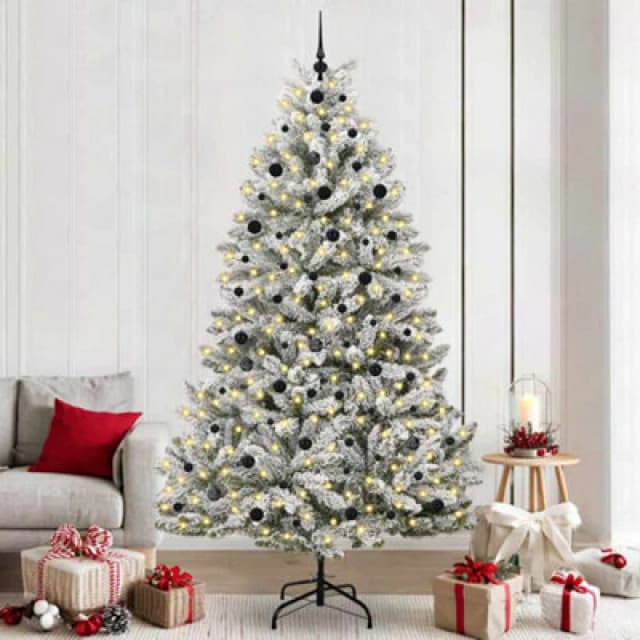 Vidaxl Artificial Christmas Tree Green And White 240 Cm Pvc And Metal