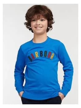 Barbour Boys Oliver Crew Sweat Top - Frost Blue, Frost Blue, Size 10-11 Years