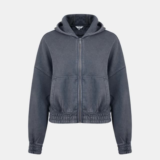 Firetrap Womens Washed ZT Cotton Long Sleeve Zip Hoodie Grey female 10 (38)