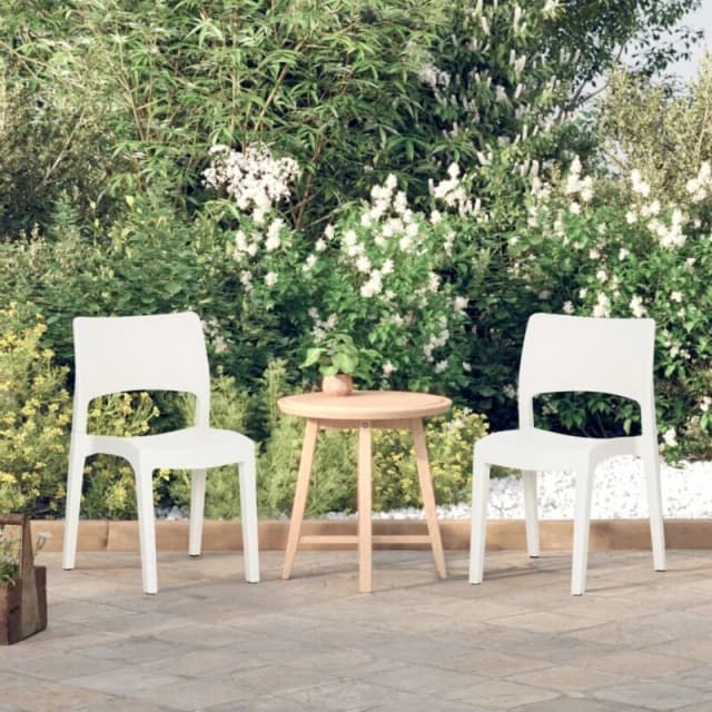 VIDAXL Garden Chairs 2 pcs White Polypropylene Vidaxl 8720286908013