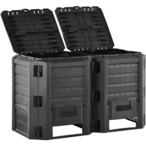 Garden Composter Black 800 L vidaXL - Black