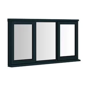 Stormsure Clear Double Glazed Anthracite Grey Timber Right-Handed Top Hung Window, (H)1195mm (W)1195mm