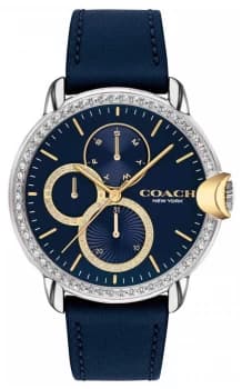 Coach Womens Arden Blue Leather Strap Blue Dial Watch