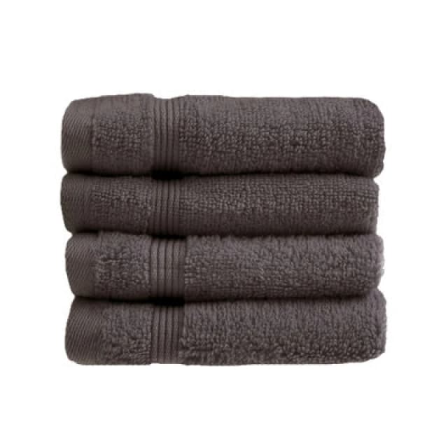 Allure Bath Fashions Luxury Zero Twist Egyptian Cotton 4 Pack Face Cloths - Charcoal Grey