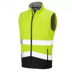 Result Adults Safe-Guard Printable Safety Soft Shell Gilet (3XL) (Fluorescent Yellow/Black)