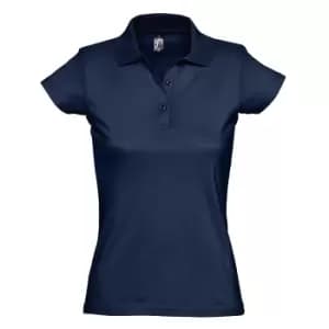 SOLS Womens/Ladies Prescott Short Sleeve Jersey Polo Shirt (L) (French Navy)
