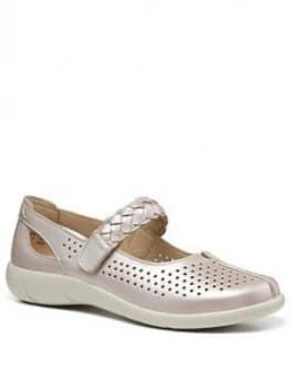 Hotter Quake Wide Fit Mary Jane Shoes - Pearl