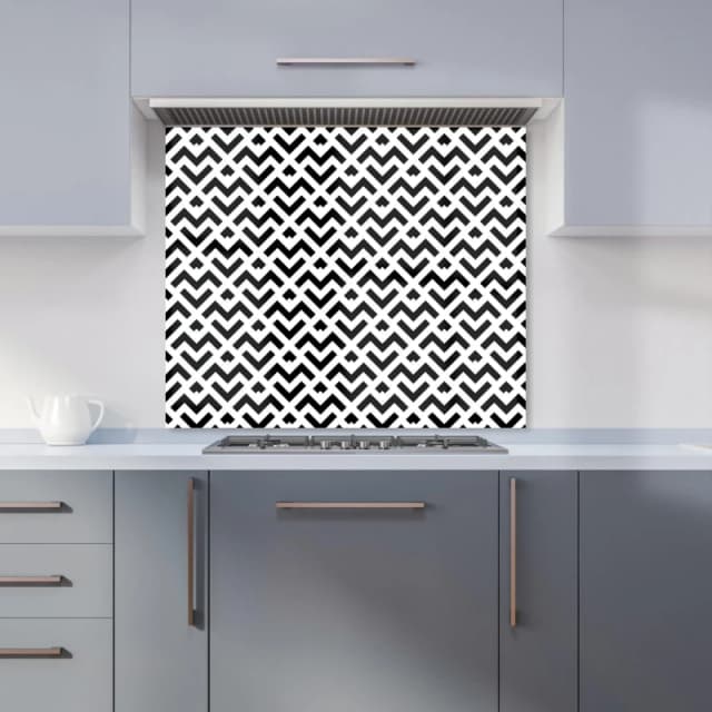 Warren Reed - Designer Black & White Abstract Pattern Kitchen Splashback Size: 700mm x 650mm Black Unisex 700mm x 650mm