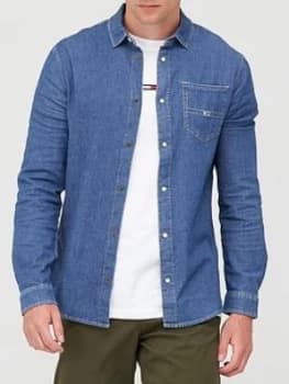 Tommy Jeans Tjm Stretch Denim Shirt - Denim Blue