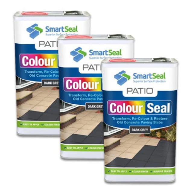 Smartseal Patio Colourseal Dark Grey, Seal And Restore Concrete Paving Slabs, Concrete Paint For Patio, 3 X 5L 5.061E+12