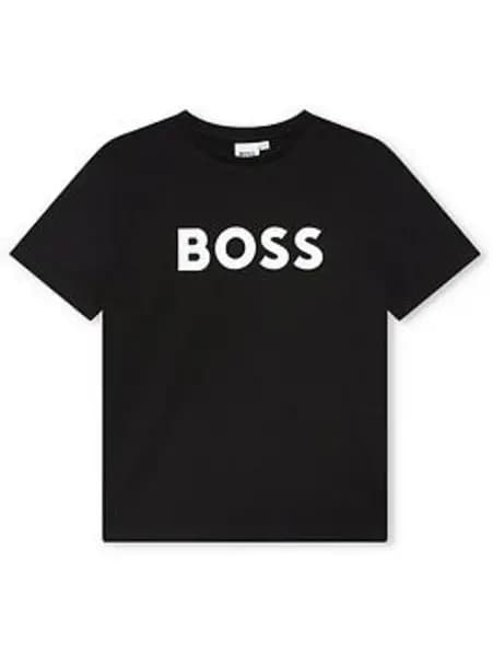 Boss Black Junior Cotton T-Shirt With Logo Black Boys 14Y 209916UK