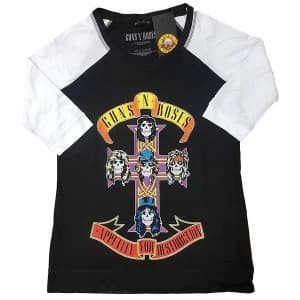 Guns N' Roses - Appetite For Destruction Ladies Large T-Shirt - Black,White