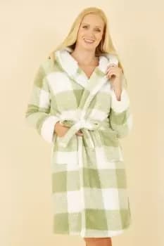 Green Check Super Soft Dressing Gown