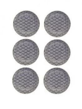 Kitchencraft Mikasa Satori Living Gold Seigaiha Wave Side Plates Set Of 6