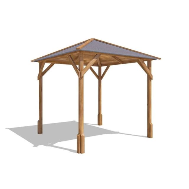 Dunster House Wooden Gazebo, 2M X 2M Heavy Duty Garden Shelter Pressure Treated, Superfelt Utopia 200