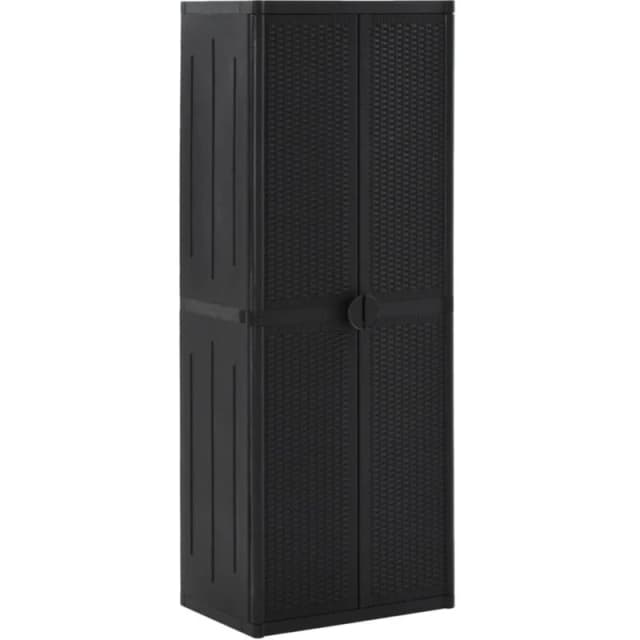 VIDAXL Vidaxl - Garden Storage Cabinet Black 65x45x172cm pp Rattan 8720286768068