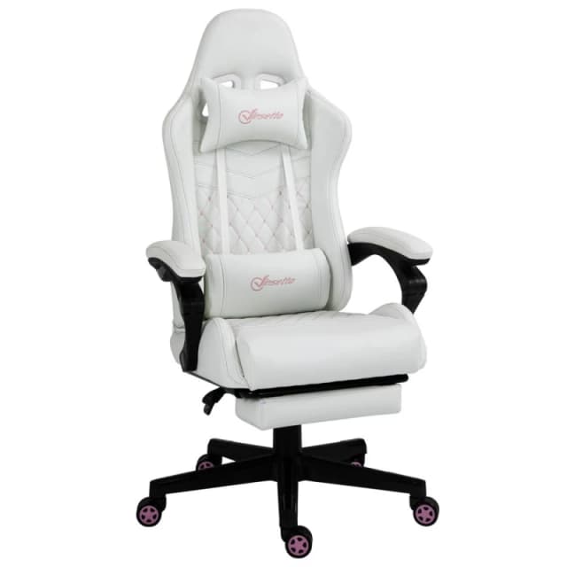 Vinsetto Racing Video Game Chair PVC Leather Computer Gaming Chair Grey TJ Hughes 5056602966737