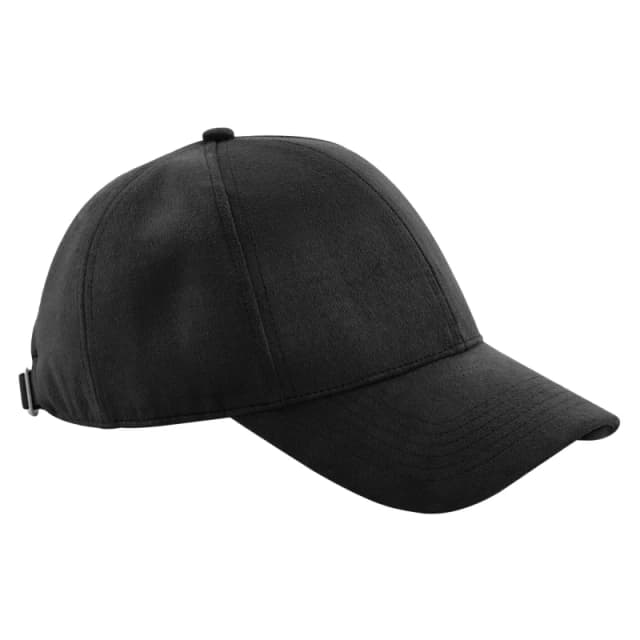 Beechfield Beechfield Men Faux Suede 6 Panel Cap in Black One Size Male 5063425801985
