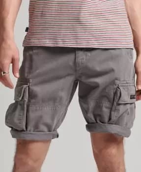 Superdry Mens Organic Cotton Vintage Core Cargo Heavy Shorts Grey / Naval Grey - Size: 30