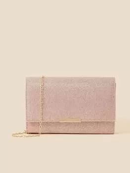 Accessorize Metallic Box Clutch Bag, Gold, Women
