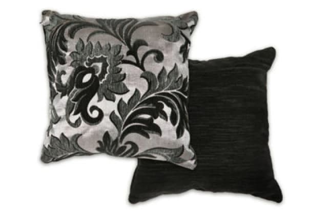 Swirls Cushion Cover In Black Silver