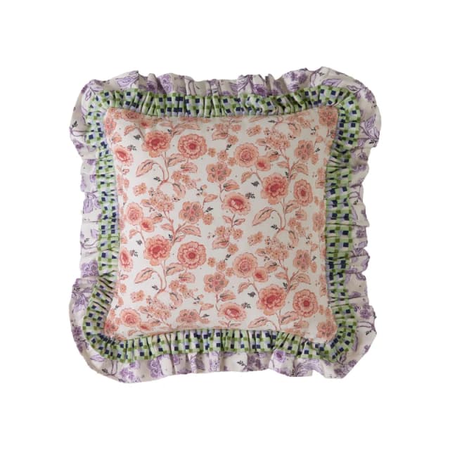 Cath Kidston Double Ruffle Filled Cushion 45cm x 45cm Multi