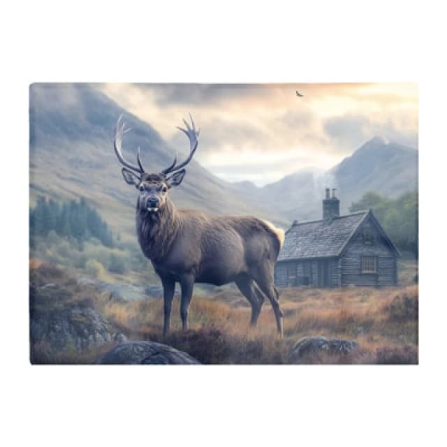 Warren Reed Designer Highland Stag By The Cottage Chopping Board