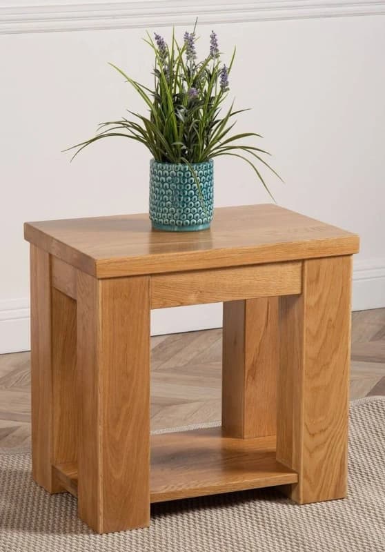 Thats Furniture Solid Oak Lamp Table for Living Room in Light Oak Light Oak Unisex