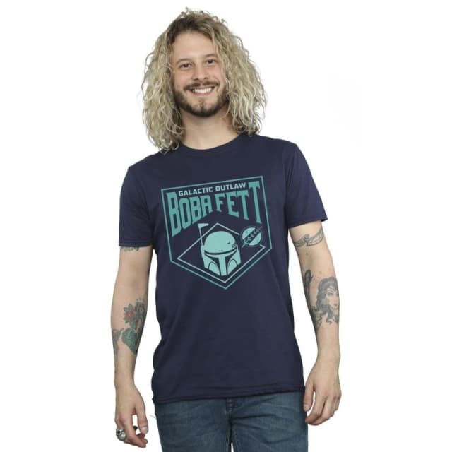 Star Wars Star Wars Men The Book Of Boba Fett Galactic Helm Chest T-Shirt in Navy Size: Small Navy S Male 5059934336384