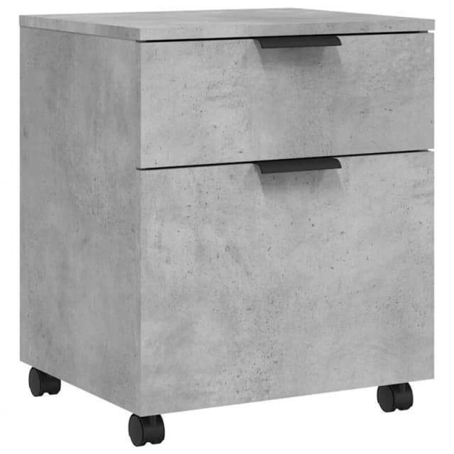 Vidaxl Mobile File Cabinet With Wheels Concrete Grey 45X38X54cm Engineered Wood, Grey 811524
