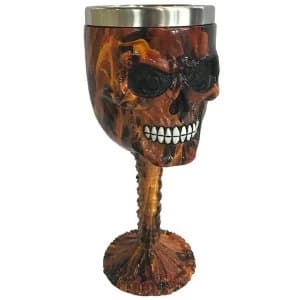 Decorative Brown Marble Effect Skull Goblet