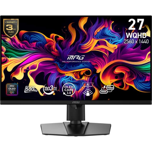 MSI MPG 271QR QD-OLED X50 computer monitor 67.3cm (26.5") 2560 x 1440 pixels Wide Quad HD Black MPG 271QR QD-OLED X50