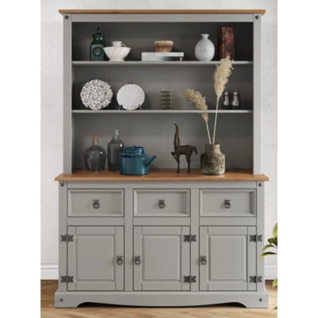 MERCERS FURNITURE Corona Grey Wax 3 Door Dresser 2TONE100/2TONE118