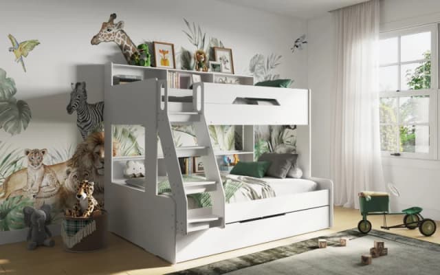 Flair Interstellar Triple Bunk Bed in White Size: Single White Unisex Single