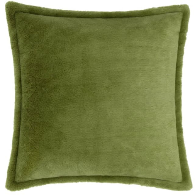 Furn Kallu Plush Faux Fur Polyester Filled Cushion Olive