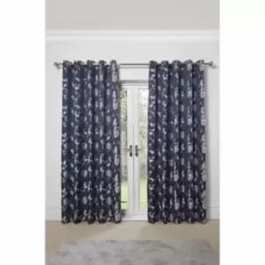 Emma Barclay Butterfly Meadow Eyelet Curtain 46 X 54 Navy
