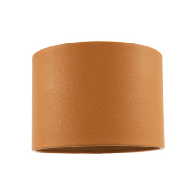 Happy Homewares Classic Dark Mustard Faux Leather Lamp Shade With Inner Cotton Lining