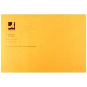 Q-Connect Square Cut Folder Lightweight 180gsm Foolscap Orange Pack of