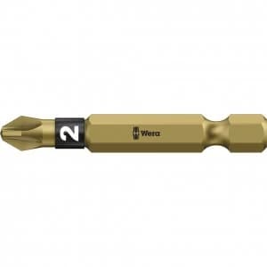 Wera BiTorsion Extra Hard Pozi Screwdriver Bits PZ2 50mm Pack of 10