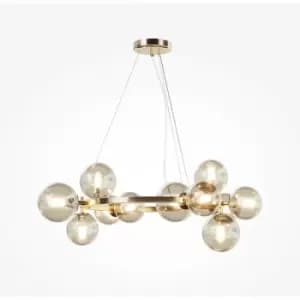 Maytoni Maytoni Dallas Modern 1 Globe Pendant Ceiling Light Gold, Cognac Shade, G9