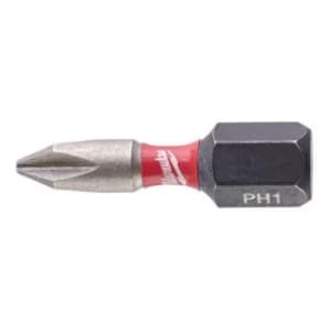 Milwaukee Power Tools SHOCKWAVE Impact Duty Bits PH1 x 25mm (Pack 2)