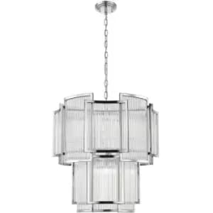 Impex Antigua 8 Light Chrome Crystal Pendant Ceiling Light