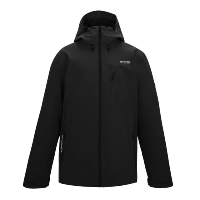 Regatta Mens Oklarna Hooded Waterproof Jacket in Jet Black Size: 3XL Jet Black Male 3XL